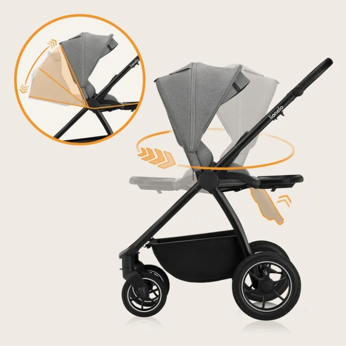 Универсальная коляска 2 в 1 Lionelo MERIL 2IN1 GREY STONE