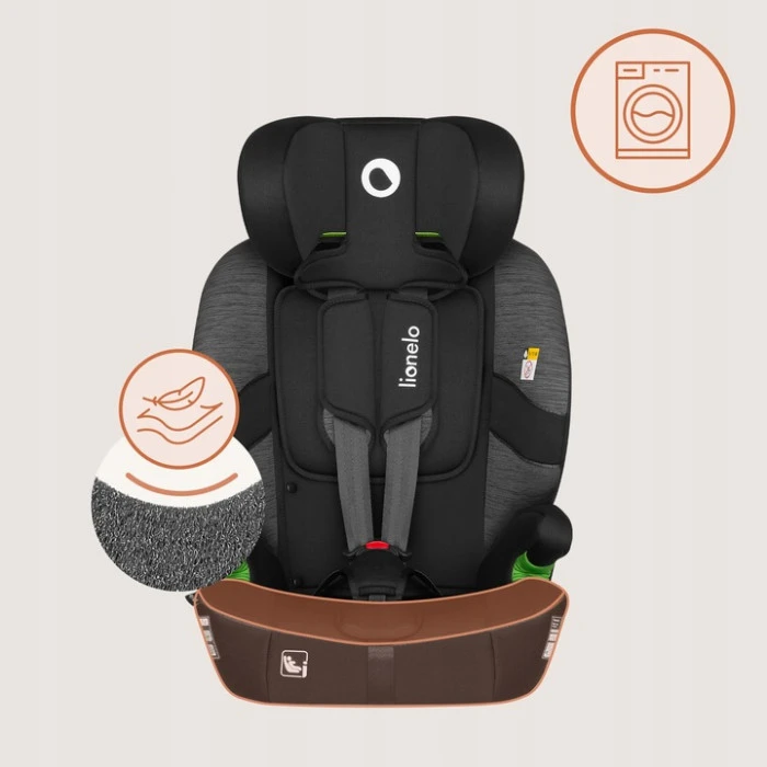 Дитяче автокрісло Lionelo BILLY I-SIZE BLACK GREY