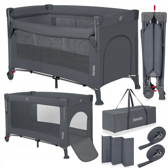 Ліжечко-манеж Lionelo ELLEN GREY CONCRETE