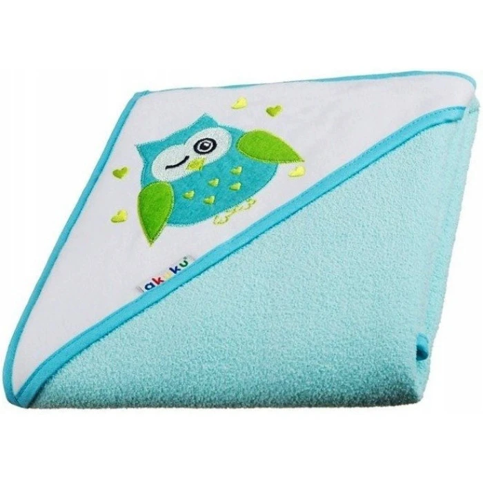 Рушник з капюшоном Akuku A1246, 100x100 см, бірюзовий