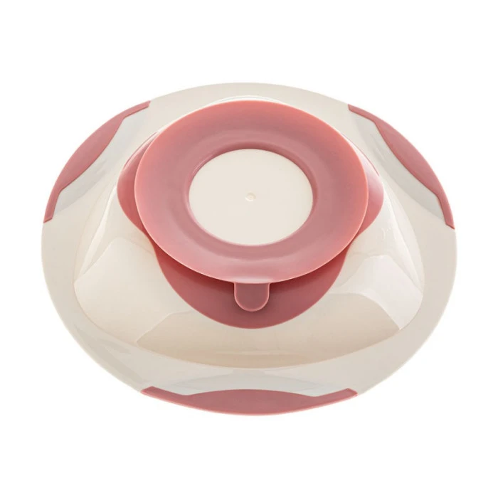 Тарелка на присоске Akuku A0525, розовато-серый