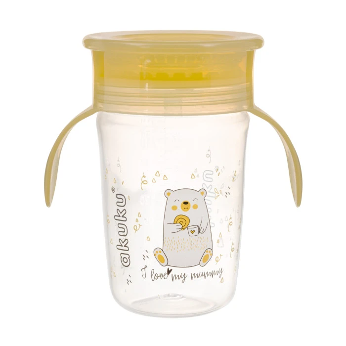 Чашка-непроливайка, жолтый Akuku A0670 на 360°