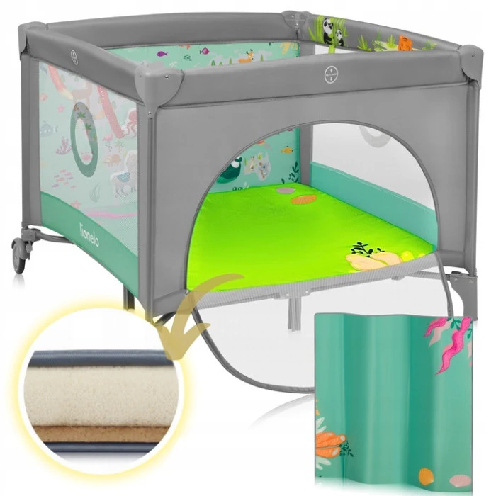 Манеж Lionelo MILLE PLUS GREY GREEN