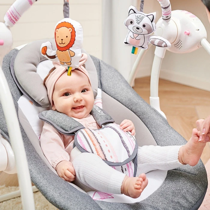 Детское кресло-качалка Lionelo RUBEN STONE GREY