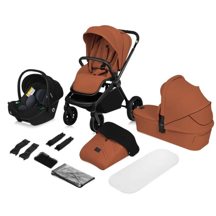 Універсальний візочок 3 в 1 Lionelo MIKA PLUS 3IN1 BROWN RUST