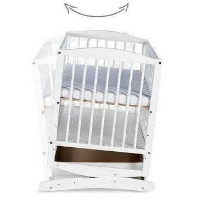 Дитяче ліжечко-гойдалка KLUPS HENRY White з висувною скринькою