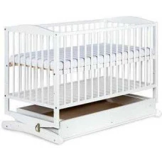 Дитяче ліжечко-гойдалка KLUPS HENRY White з висувною скринькою