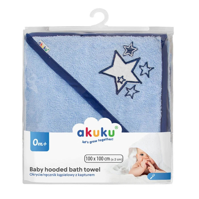 Рушник з капюшоном Зірки, 100x100 см Akuku A0663
