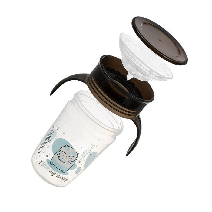 Чашка-непроливайка на 360°, тёмный Akuku A0671