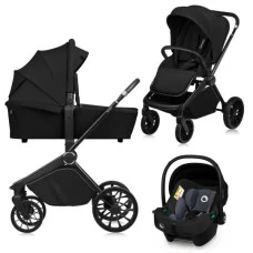 Универсальная коляска 3 в 1 Lionelo MIKA PLUS 3IN1 BLACK ONYX