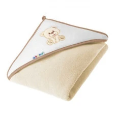 Рушник з капюшоном Akuku A1252 Медведик, бежевий 100x100 см