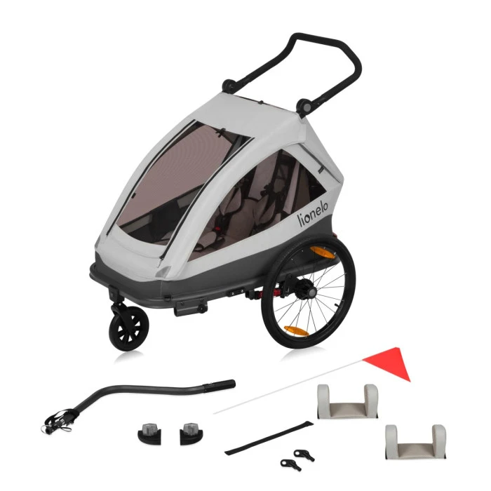 Велосипедний причіп з функцією коляски Lionelo CAMA GREY STONE