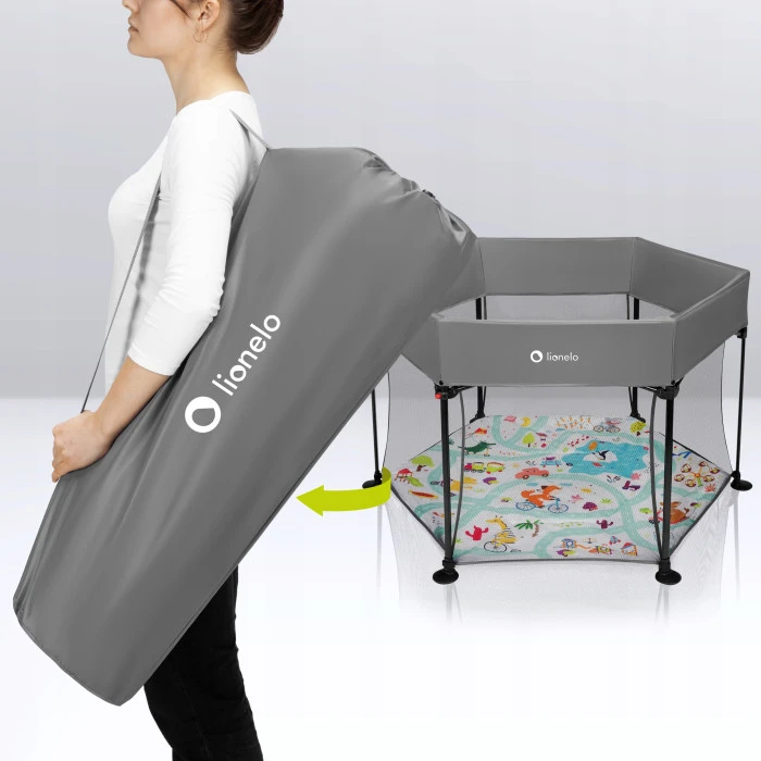Манеж Lionelo ROEL PLUS GREY MULTICOLOR