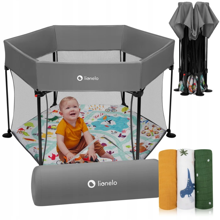 Манеж Lionelo ROEL PLUS GREY MULTICOLOR