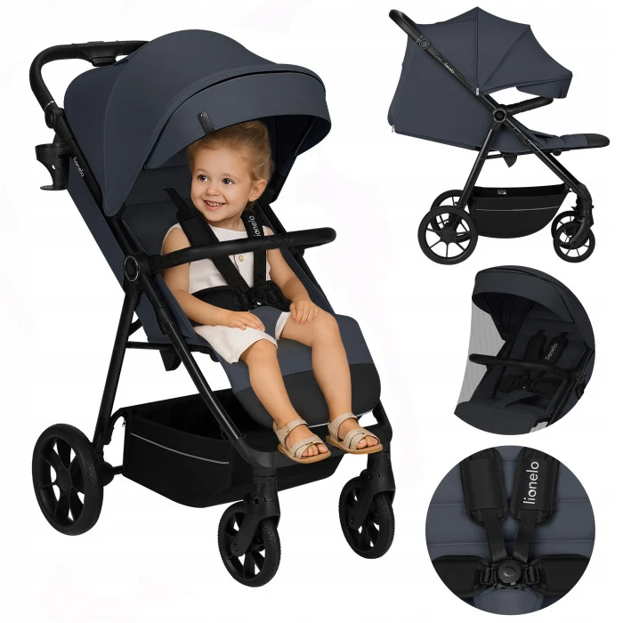 Прогулочная коляска Lionelo IVA GREY GRAPHITE