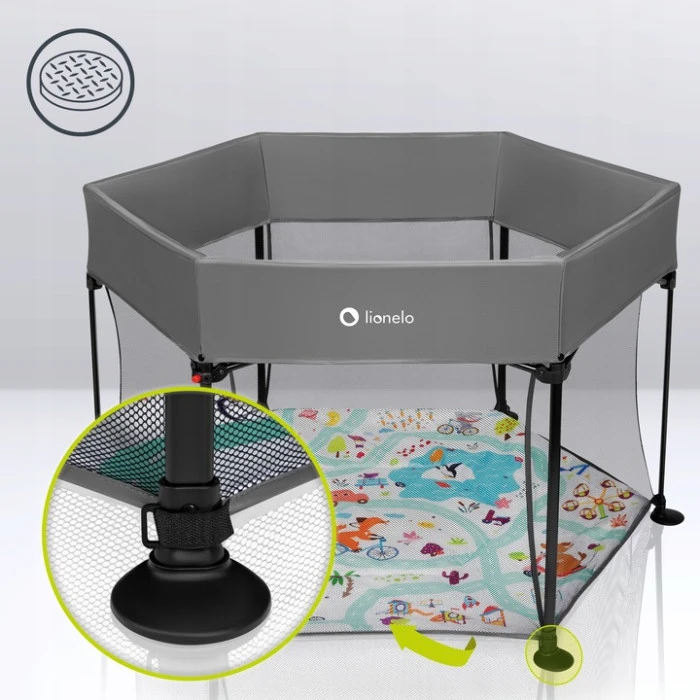 Манеж Lionelo ROEL PLUS GREY MULTICOLOR