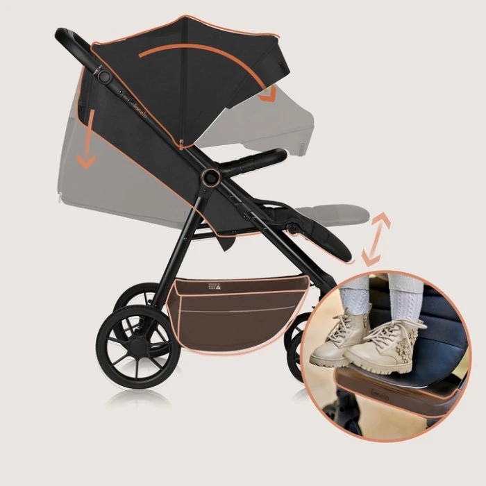 Прогулянковий візок Lionelo MIRA BLACK ONYX