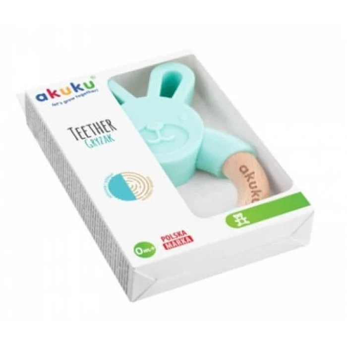 Силиконово-деревянный прорезыватель Кролик Akuku A0137