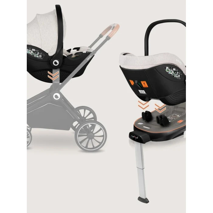 База с автокреслом Lionelo MOXIE I-SIZE SET BEIGE SAND