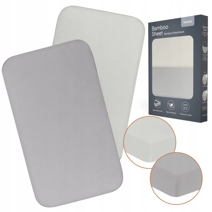 Простирадло Lionelo BAMBOO SHEET OFF WHITE GREY 118x60