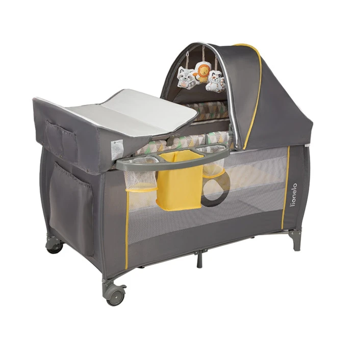 Кроватка-манеж Lionelo SVEN PLUS YELLOW SCANDI