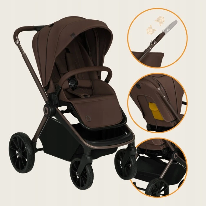 Универсальная коляска 3 в 1 Lionelo MIKA PLUS 3IN1 MOCHA MOUSSE
