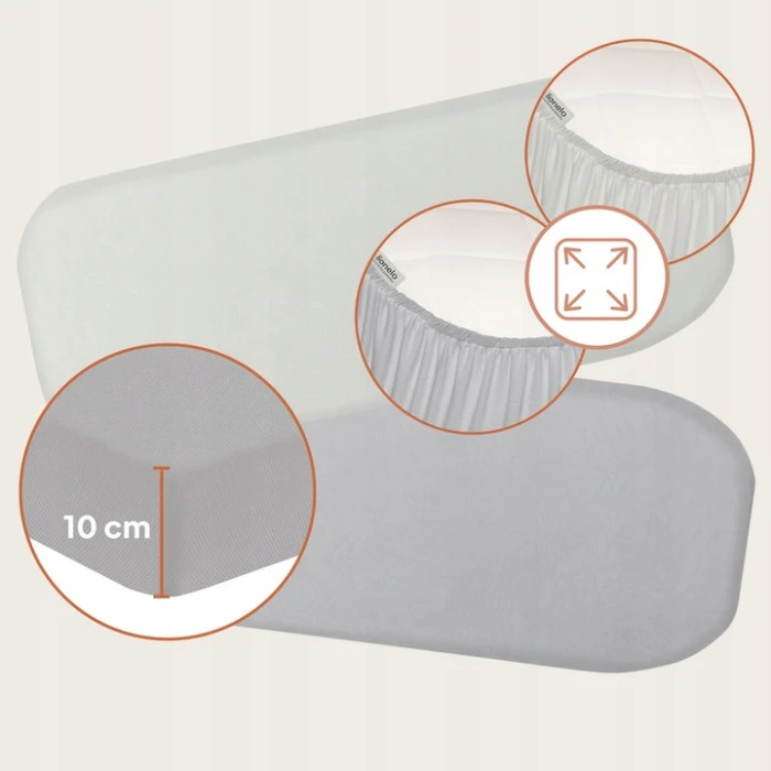 Простирадло Lionelo BAMBOO SHEET OFF WHITE GREY 118x60