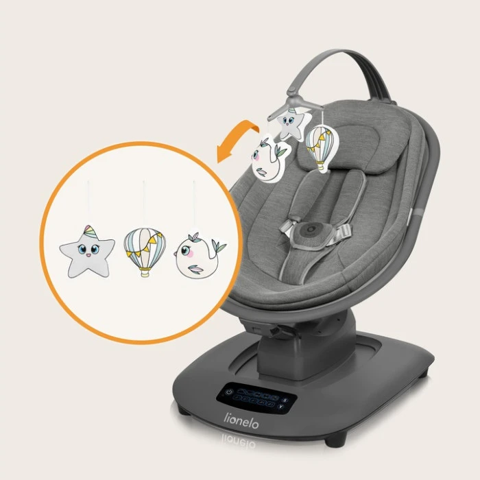 Кресло-качалка Lionelo BLOSSOM GREY CONCRETE