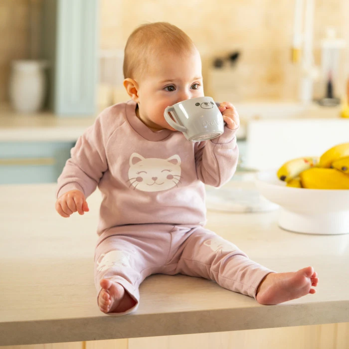 Наклонная чашка для обучения пить, Серая Akuku A0695