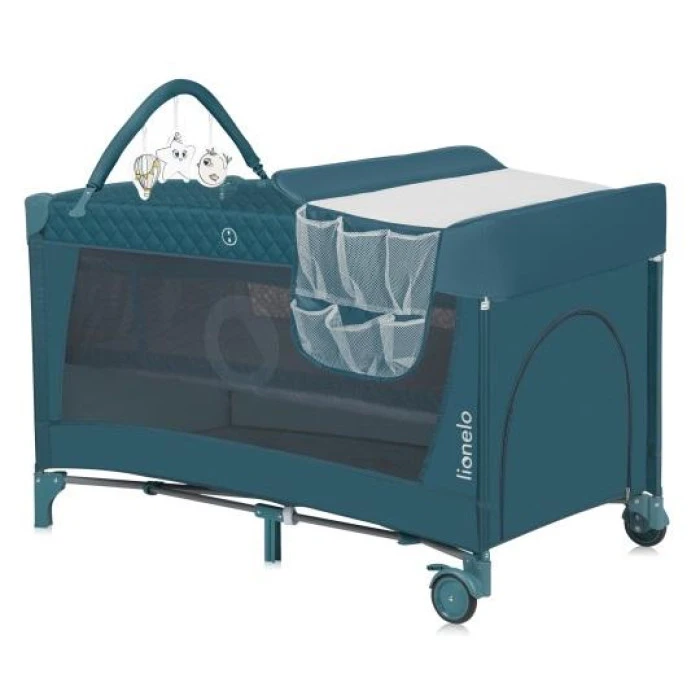 Ліжечко-манеж Lionelo FLOWER GREEN TURQUOISE