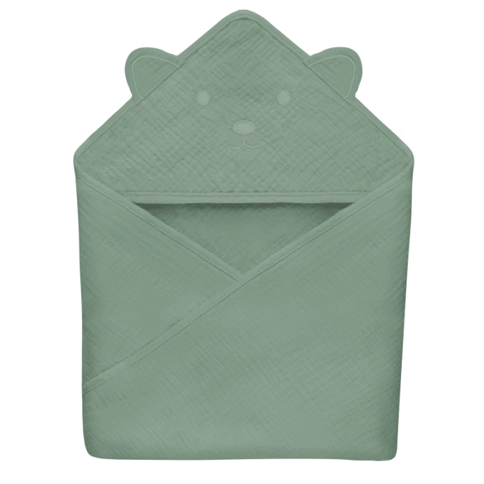 Полотенце Lionelo MUSLIN HOODED TOWEL GREEN FOREST