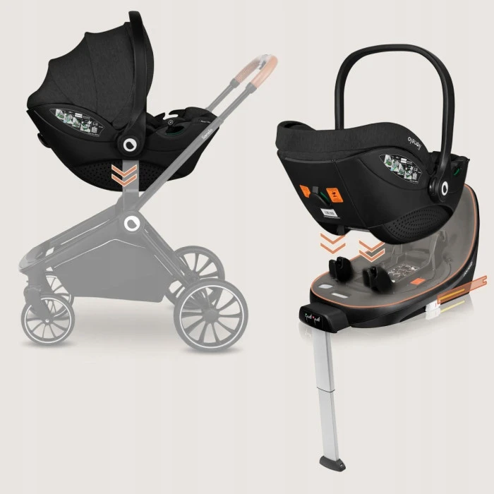 База с автокреслом Lionelo MOXIE I-SIZE SET BLACK CARBON
