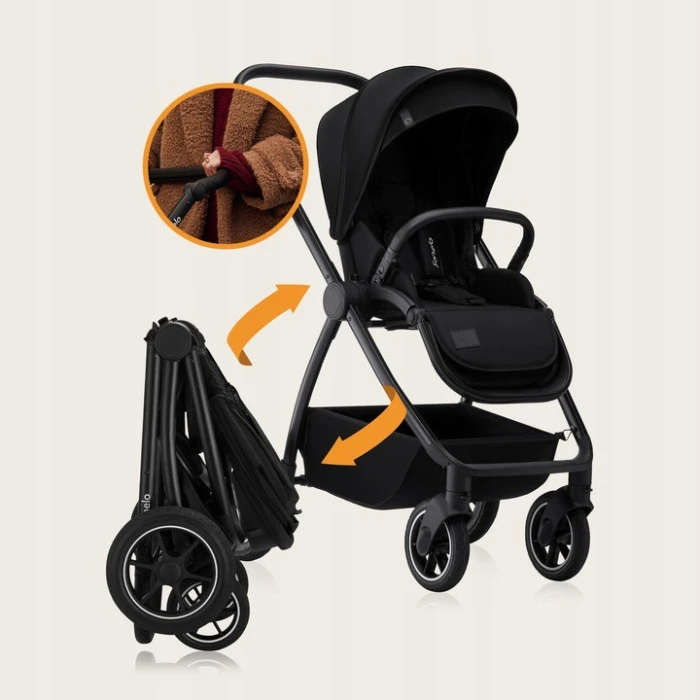 Универсальная коляска 3 в 1 Lionelo MERIL 3IN1 BLACK ONYX