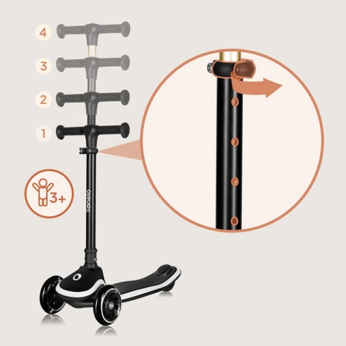 Детский самокат Lionelo MEY BLACK ONYX