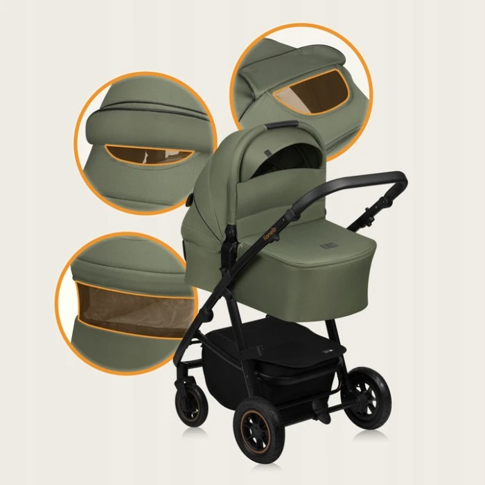 Универсальная коляска 3 в 1 Lionelo AMBER PLUS GREEN FOREST