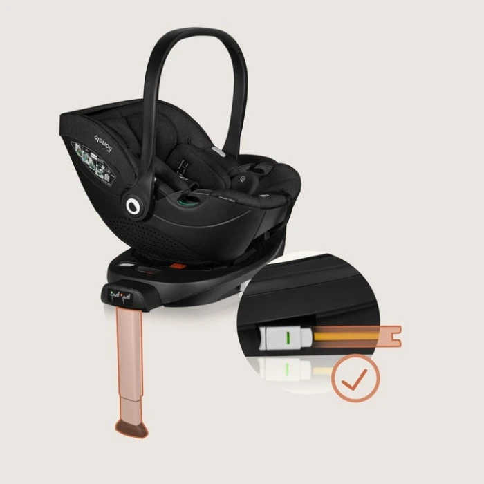База с автокреслом Lionelo MOXIE I-SIZE SET BLACK CARBON