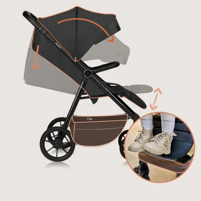 Прогулочная коляска Lionelo MIRA GREY GRAPHITE