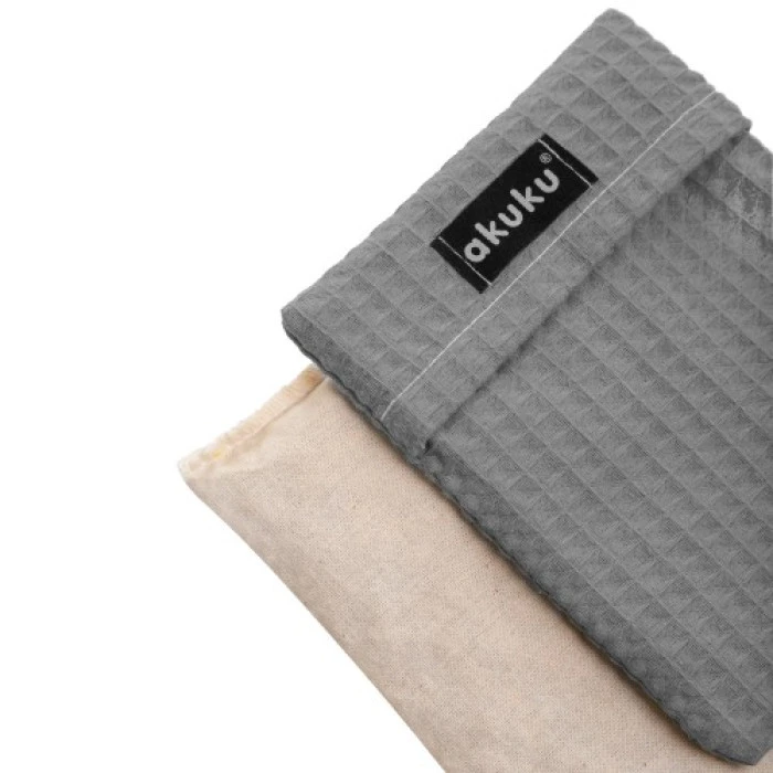 Грелка с вишневыми косточками 13x16 см, серый Akuku A0635