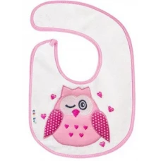 Нагрудник на липучке малый Розовая Сова Akuku A1305