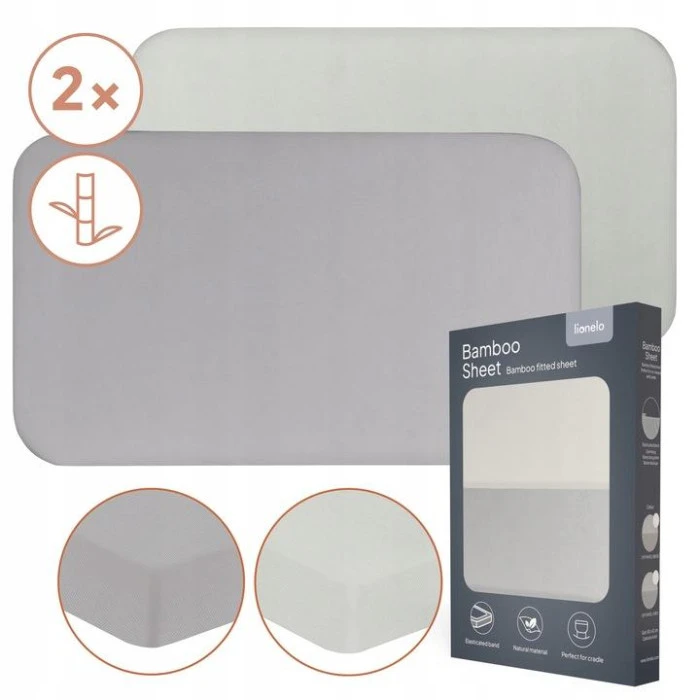 Простирадло Lionelo BAMBOO SHEET OFF WHITE GREY 80x42