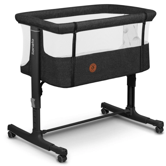 Ліжечко приставне Lionelo AURORA GREY GRAPHITE