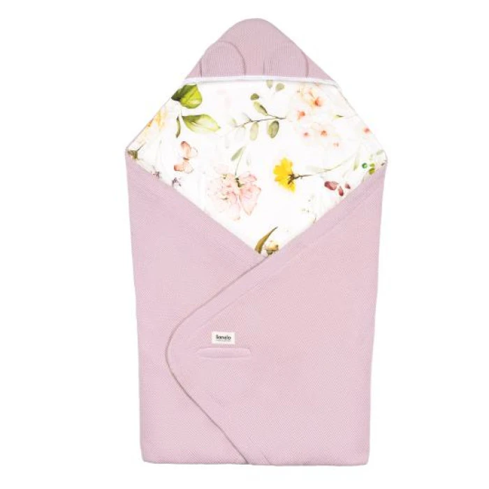 Покривало Lionelo TRAVEL SWADDLE BLANKET PINK FLOWER