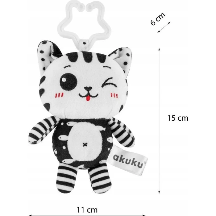 Подвеска Котик, черно-белый Akuku A0658