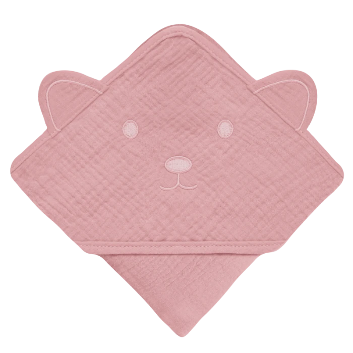 Полотенце Lionelo MUSLIN HOODED TOWEL PINK BABY