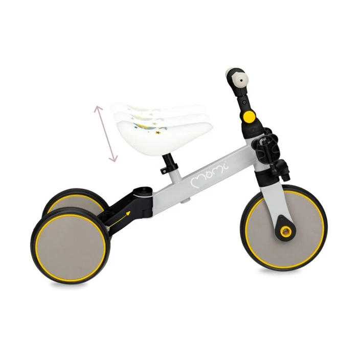 Беговел-велосипед MoMi LORIS 4 в 1 Grey-Yellow
