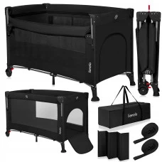 Ліжечко-манеж Lionelo ELLEN BLACK CARBON