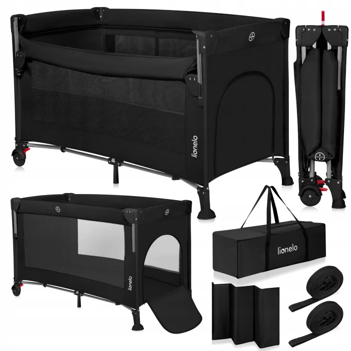 Ліжечко-манеж Lionelo ELLEN BLACK CARBON