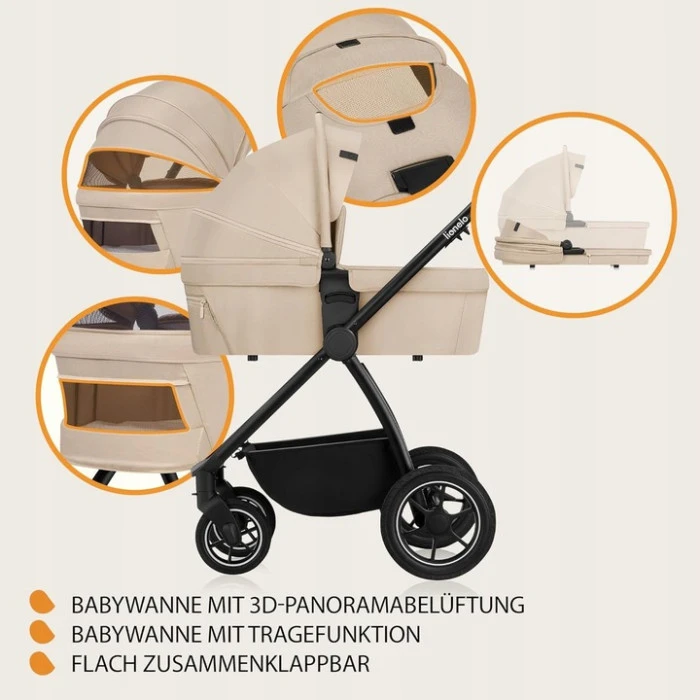 Универсальная коляска 2 в 1 Lionelo MERIL 2IN1 BEIGE SAND