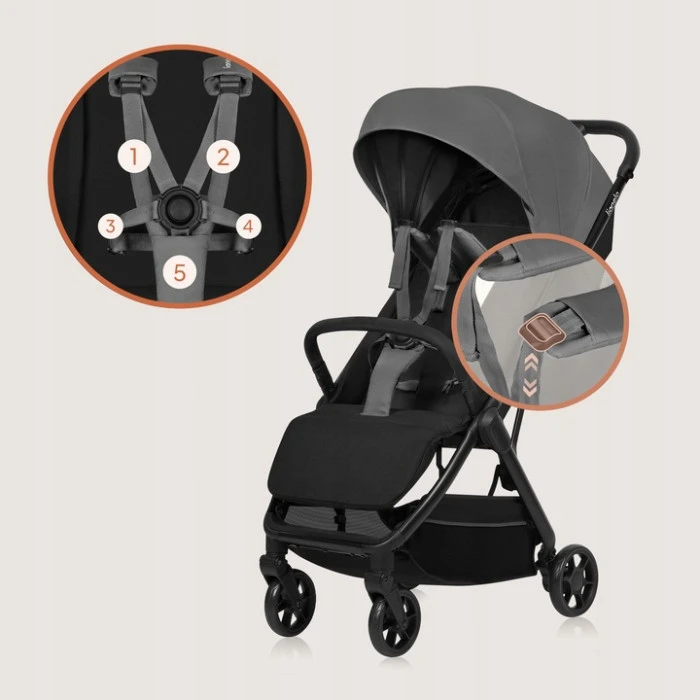 Прогулянковий візок Lionelo JULIE AIR GREY STONE