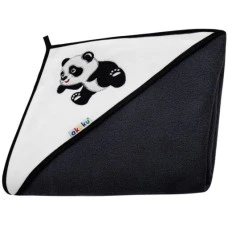 Рушник з капюшоном Akuku A1251 Панда, чорний 100x100 см